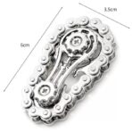 Jucarie Fidget Spinner Premium Anti Stres, Embo, Giroscop din Aliaj, Jucarie din Metal de decompresie, forma Lant de Angrenaj de Bicicleta, 6 x 3.5 cm, Argintiu - imagine 2
