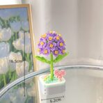 Set de Constructie Zambila in Ghiveci, Embo, 4 Ani, Ornament Creativ, 16.5x6.2 cm, Mov - imagine 2