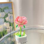 Set de Constructie Trandafir in Ghiveci, Embo, 4 Ani, Ornament Creativ, 16x6.2 cm, Roz - imagine 3