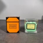 Lumanare Parfumata, Embo, Model Pahar Transparent, cu Ulei Esential, 4.8 x 5.4 x 5.5 cm, Aroma de Ceai Alb, Verde - imagine 2