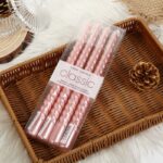 Set 4 Lumanari pentru Masa, Cina, Decor, Embo, Model Rasucit, Lungime 25 cm, Roz