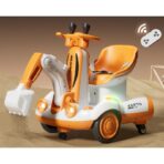 Excavator Electric, Embo, pe 4 Roti Antiderapante, cu Telecomanda, Brat Controlat Electric, cu Telecomanda, +2 Ani, Galben - imagine 2