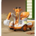 Excavator Electric, Embo, pe 4 Roti Antiderapante, cu Telecomanda, Brat Controlat Electric, cu Telecomanda, +2 Ani, Galben - imagine 5