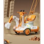 Excavator Electric, Embo, pe 4 Roti Antiderapante, cu Telecomanda, Brat Controlat Electric, cu Telecomanda, +2 Ani, Galben - imagine 7