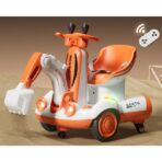 Excavator Electric, Embo, pe 4 Roti Antiderapante, cu Telecomanda, Brat Controlat Electric, cu Telecomanda, +2 Ani, Portocaliu - imagine 2