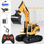 Excavator Jucarie pentru Copii, Embo, Jucarie Excavator cu Telecomanda, Jucarie de Constructie, Acumulator cu Incarcare USB, 23 x 22 x 9 cm, Portocaliu - imagine 2