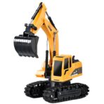 Excavator Jucarie pentru Copii, Embo, Jucarie Excavator cu Telecomanda, Jucarie de Constructie, Acumulator cu Incarcare USB, 23 x 22 x 9 cm, Portocaliu