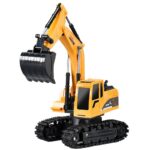 Excavator Jucarie pentru Copii, Embo, Jucarie Excavator cu Telecomanda, Jucarie de Constructie, Acumulator cu Incarcare USB, 23 x 22 x 9 cm, Portocaliu