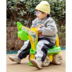 Excavator pentru Copii, Embo, 1-3 Ani, Greutate Portanta 30 kg, Muzica si Lumini, Rotatie 360 Grade, 45 x 31 x 35 cm, 4 Roti, Verde - imagine 4