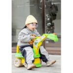 Excavator pentru Copii, Embo, 1-3 Ani, Greutate Portanta 30 kg, Muzica si Lumini, Rotatie 360 Grade, 45 x 31 x 35 cm, 4 Roti, Verde - imagine 6