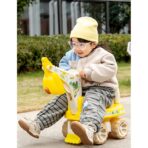 Excavator pentru Copii, Embo, 1-3 Ani, Greutate Portanta 30 kg, Muzica si Lumini, Rotatie 360 Grade, 45 x 31 x 35 cm, 4 Roti, Galben