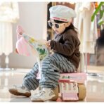 Excavator pentru Copii, Embo, 1-3 Ani, Greutate Portanta 30 kg, Muzica si Lumini, Rotatie 360 Grade, 45 x 31 x 35 cm, 4 Roti, Roz - imagine 3