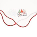 Fata de Masa Embo, Material In Brodat, cu Motiv Trei Pitici, 85 x 85 cm, Alb - imagine 2