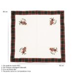 Fata de Masa Embo, Material In Brodat, cu Motive de Craciun Lumanari, 85 x 85 cm, Alb - imagine 2