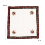 Fata de Masa Embo, Material In Brodat, cu Motive Florale de Craciun, 85 x 85 cm, Alb - imagine 2