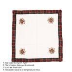 Fata de Masa Embo, Material In Brodat, cu Motive Florale de Craciun, 85 x 85 cm, Alb - imagine 3