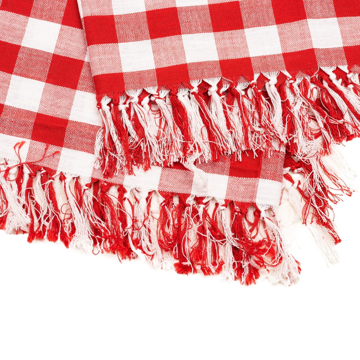 Fata de masa in carouri Embo, Material Textil, 150x220 cm, Rosu - imagine 2