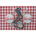 Fata de masa in carouri Embo, Material Textil, 150x220 cm, Rosu - imagine 3
