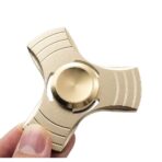 Fidget Spinner Jucarie Antistres De Metal Cu Orificii Auriu 2 - imagine 3