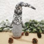 Figurina Decorativa, Pentru Craciun, Embo, Spiridus, Omul Padurii cu Barba Lunga, Inaltime 47 cm, Gri - imagine 2