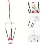 Figurina pentru Brad de Craciun, Embo, Model Om de Zapada in Balon cu Aer Cald, Ornament pentru Brad, din Metal, 11 x 5.5 x 5.5 cm, Alb - imagine 4