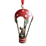 Figurina pentru Brad de Craciun, Embo, Model Ren in Balon cu Aer Cald, Ornament pentru Brad, din Metal, 11 x 5.5 x 5.5 cm, Rosu inchis - imagine 6