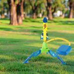 Jucarie pentru Copii, Embo, Lansator de Rachete cu Piciorul, un Singur Lansator, 3 Rachete cu Lumini, 40.5 cm Inaltime, Multicolor - imagine 2