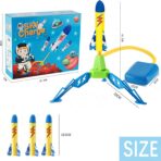 Jucarie pentru Copii, Embo, Lansator de Rachete cu Piciorul, un Singur Lansator, 3 Rachete cu Lumini, 40.5 cm Inaltime, Multicolor - imagine 5