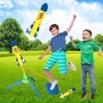 Jucarie pentru Copii, Embo, Lansator de Rachete cu Piciorul, un Singur Lansator, 3 Rachete cu Lumini, 40.5 cm Inaltime, Multicolor - imagine 8