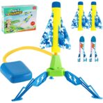 Jucarie pentru Copii, Embo, Lansator de Rachete cu Piciorul, un Singur Lansator, 4 Rachete Fara Lumini, 40.5 cm Inaltime, Multicolor - imagine 3