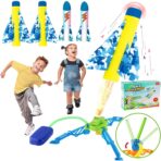 Jucarie pentru Copii, Embo, Lansator de Rachete cu Piciorul, un Singur Lansator, 4 Rachete Fara Lumini, 40.5 cm Inaltime, Multicolor - imagine 7