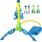 Jucarie pentru Copii, Embo, Lansator de Rachete cu Piciorul, un Singur Lansator, 4 Rachete Fara Lumini, 40.5 cm Inaltime, Multicolor