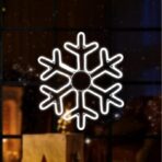 Fulg de Nea Luminos, Embo, 96 Led, cu Joc de Lumini, Transformator Inclus, 50x50 cm, Alb, Lumini Multicolore - imagine 3