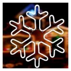 Fulg de Nea Luminos, Embo, 96 Led, cu Joc de Lumini, Transformator Inclus, 50x50 cm, Alb, Lumini Multicolore - imagine 5