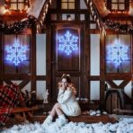 Fulg de Nea Luminos, Embo, 96 Led, cu Joc de Lumini, Transformator Inclus, 50x50 cm, Alb, Lumini Multicolore - imagine 8