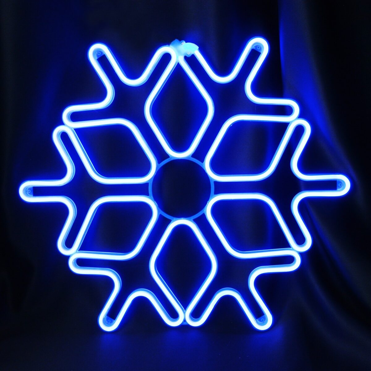 Fulg de Nea Luminos, Embo, 96 Led, cu Joc de Lumini, Transformator Inclus, 50x50 cm, Alb, Lumini Multicolore - imagine 12