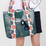 Geanta de Plaja, Embo, din Plasa Transparenta, Imprimeu Boom, 43 x 10 x 33 cm, Model pentru Umar, Lungime Inferioara 33 cm, Verde - imagine 2