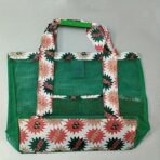 Geanta de Plaja, Embo, din Plasa Transparenta, Imprimeu Boom, 43 x 10 x 33 cm, Model pentru Umar, Lungime Inferioara 33 cm, Verde - imagine 3