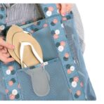 Geanta de Plaja, Embo, din Plasa Transparenta, Imprimeu Floral, 43 x 10 x 33 cm, Model pentru Umar, Lungime Inferioara 33 cm, Albastru - imagine 7