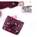 Geanta de Plaja, Embo, din Plasa Transparenta, Imprimeu Floral, 43 x 10 x 33 cm, Model pentru Umar, Lungime Inferioara 33 cm, Burgundy - imagine 5