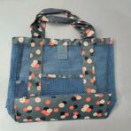 Geanta de Plaja, Embo, din Plasa Transparenta, Imprimeu Floral, 43 x 10 x 33 cm, Model pentru Umar, Lungime Inferioara 33 cm, Albastru - imagine 10