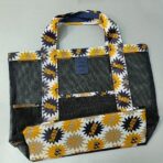 Geanta de Plaja, Embo, din Plasa Transparenta, Imprimeu Oops, 43 x 10 x 33 cm, Model pentru Umar, Lungime Inferioara 33 cm, Negru - imagine 4