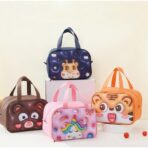 Geantă Frigorifică, Embo, cu Desene Animat 3D, Portabilă pentru Copii, de Prânz, din Pânză Oxford, 27.5x18x20 cm, Model Cerb, Albastru - imagine 6