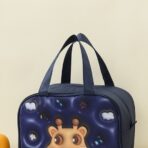 Geantă Frigorifică, Embo, cu Desene Animat 3D, Portabilă pentru Copii, de Prânz, din Pânză Oxford, 27.5x18x20 cm, Model Cerb, Albastru - imagine 7