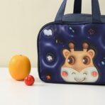 Geantă Frigorifică, Embo, cu Desene Animat 3D, Portabilă pentru Copii, de Prânz, din Pânză Oxford, 27.5x18x20 cm, Model Cerb, Albastru - imagine 8