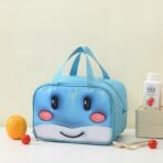 Geantă Frigorifică, Embo, cu Desene Animat 3D, Portabilă pentru Copii, de Prânz, din Pânză Oxford, 27.5x18x20 cm, Model Balena, Albastru - imagine 3