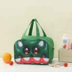Geantă Frigorifică, Embo, cu Desene Animat 3D, Portabilă pentru Copii, de Prânz, din Pânză Oxford, 27.5x18x20 cm, Model Crocodil, Verde - imagine 3