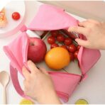 Geantă Frigorifică, Embo, cu Desene Animat 3D, Portabilă pentru Copii, de Prânz, din Pânză Oxford, 27.5x18x20 cm, Model Unicorn, Roz - imagine 5