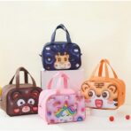 Geantă Frigorifică, Embo, cu Desene Animat 3D, Portabilă pentru Copii, de Prânz, din Pânză Oxford, 27.5x18x20 cm, Model Unicorn, Roz - imagine 6