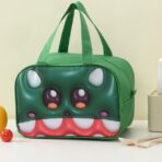 Geantă Frigorifică, Embo, cu Desene Animat 3D, Portabilă pentru Copii, de Prânz, din Pânză Oxford, 27.5x18x20 cm, Model Crocodil, Verde - imagine 7